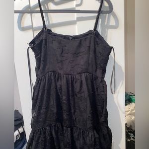 Floral dark black dress